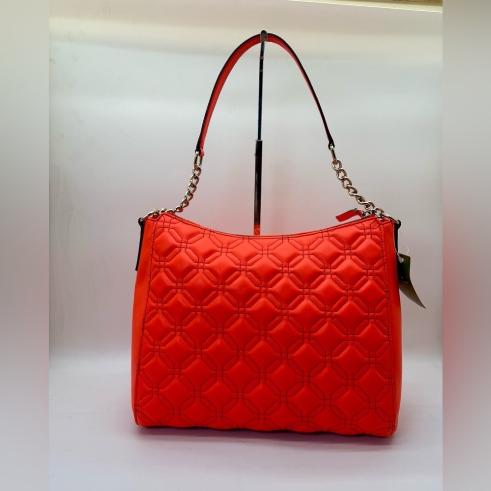 NWT Kate Spade Astor Court Aurelia Flo Coral Quilted Shoulder Bag - Picture 4 of 9